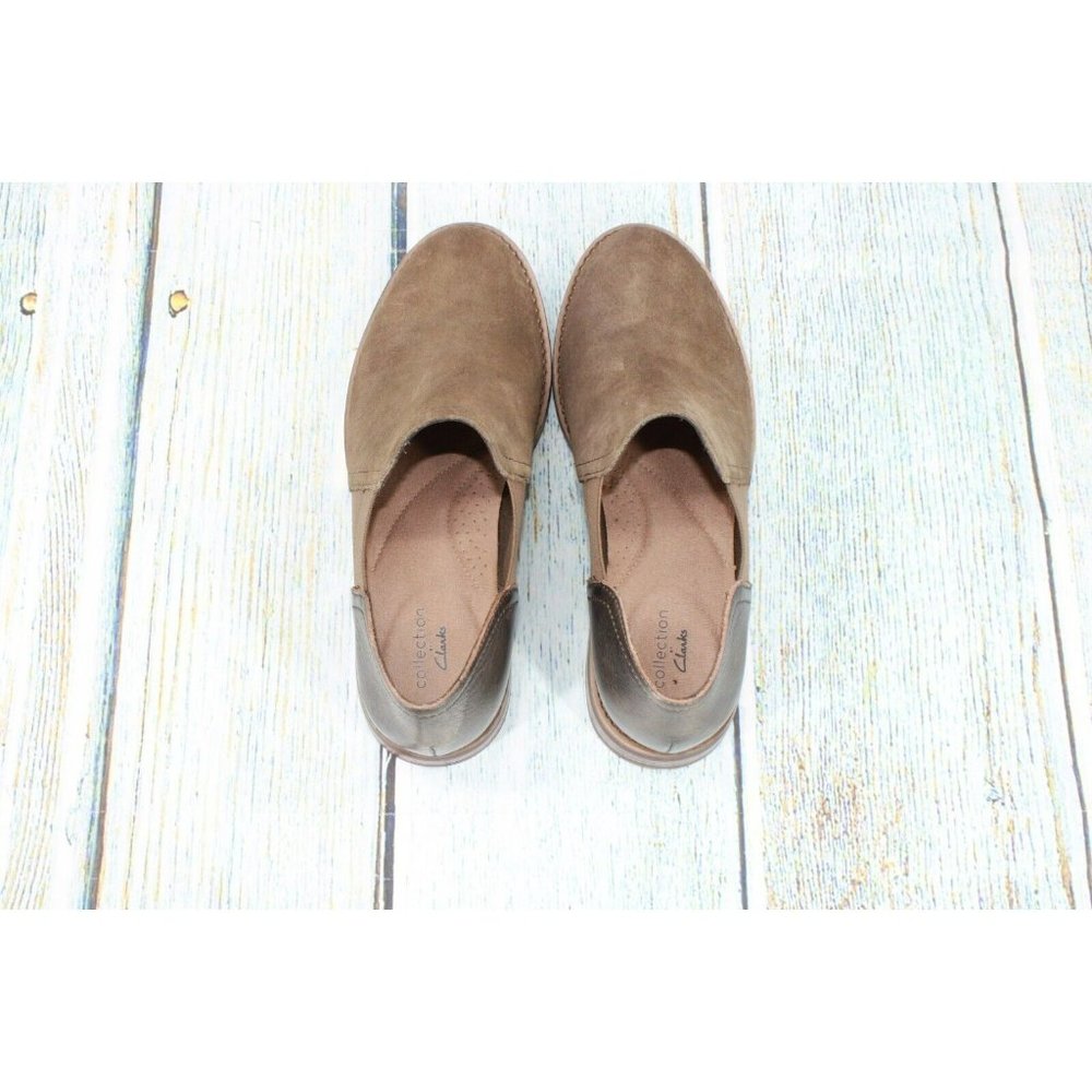 Clarks  Brown Leather Slip On Chelsea Ankle Boots Size 7.5 Medium - Picture 9 of 9